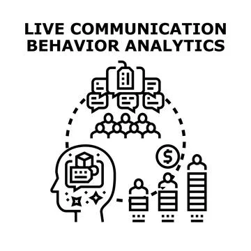 Live communication behavior analytics for business strategy Stock Illustration
