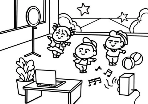 Live Cover Dance. Stock Illustration