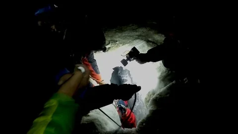 Live  Crevasse  rescue Stock Footage 113611352