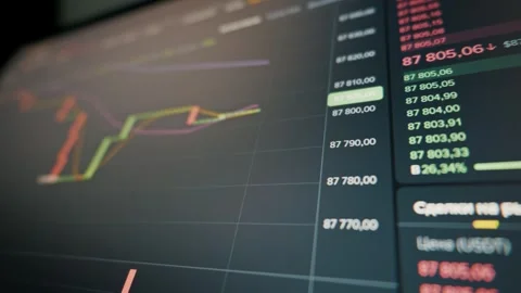 Live Cryptocurrency Price Ticker on Digital Exchange Monitor Stock Footage 329607313