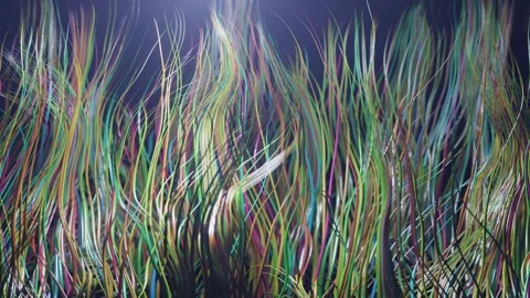 Live curls underwater like fur, multi-colored threads or hair. Mist and DOF Stock Footage 282510152