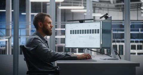 Live Data Center Performance Dashboard Showing Server Infrastructure Status Stock Photos
