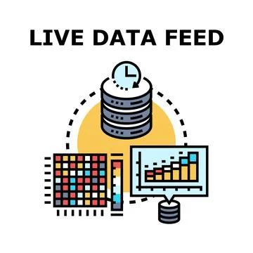 Live data feed concept processing real time information イラスト素材