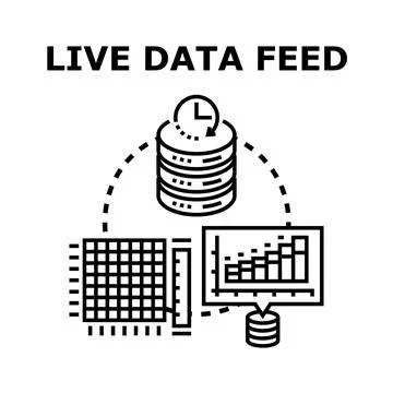 Live data feed concept processing real time information Stock Illustration