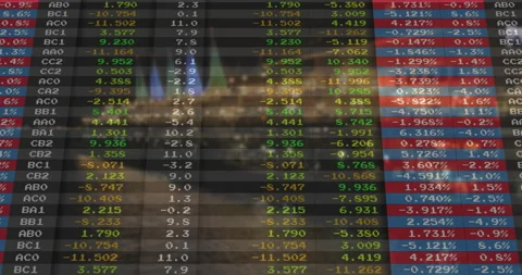 Live data feed starting, digital grid scrolling down and tilting revealing Stock Footage 309683018