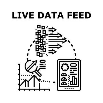Live data feed stream analyzing financial chart growth Stock Illustration