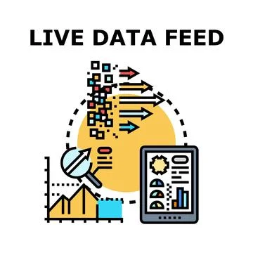 Live data feed stream analyzing financial chart growth Stock Illustration