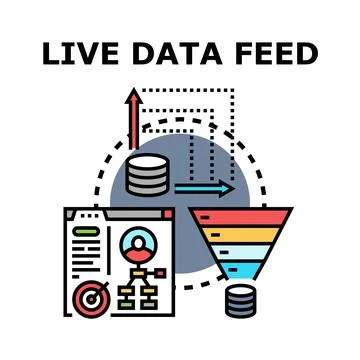 Live data feed stream processing analytics concept Stock Illustration