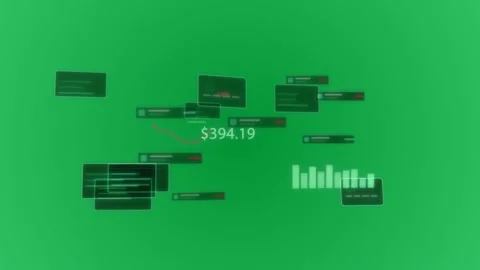 On live data tick holo HUD updating on transparent bg, $394 Stock Footage 329548990