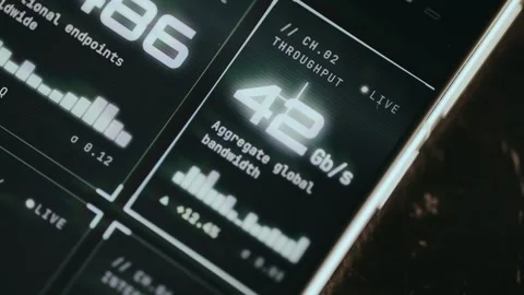 Live data visualization of aggregate global internet bandwidth Stock-Footage 333852228