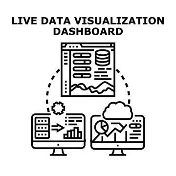 Live data visualization dashboard analytics concept 库存插图
