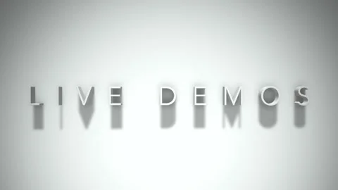Live Demos 3D title animation with shadows on a white background Stock Footage 296707336