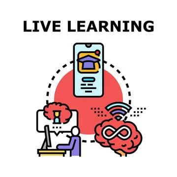 Live e learning online education platform concept Stock Illustration