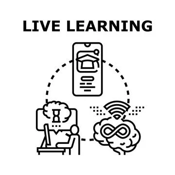 Live e learning online education platform concept Stock Illustration