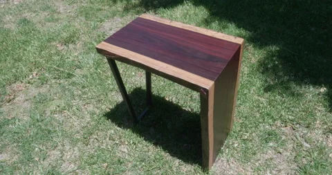 Live Edge Waterfall Table Stock Footage 132183851