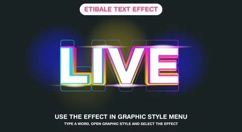 Live editable text effect Stock Illustration