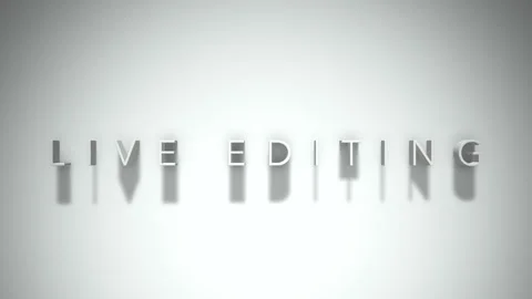 Live editing 3D title animation white text on a white background Stock Footage 299748254