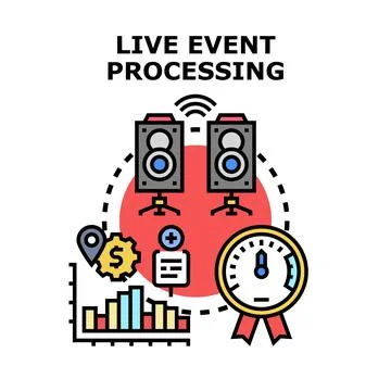 Live event processing concept representing real time data 스톡 일러스트