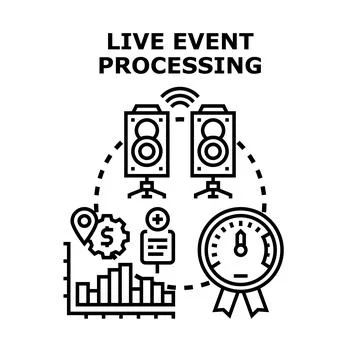 Live event processing concept representing real time data Stock Illustration