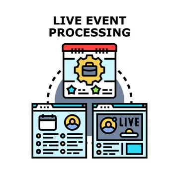 Live event processing management and online streaming system Ilustración de archivo