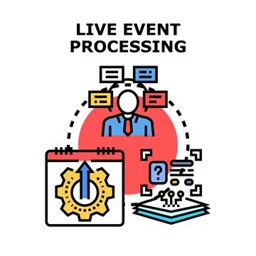 Live event processing managing real time information analytics Stock Illustration