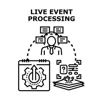 Live event processing managing real time information analytics Stockillustratie