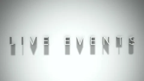 Live Events 3D title animation with shadows on a white background Stock Footage 296624807