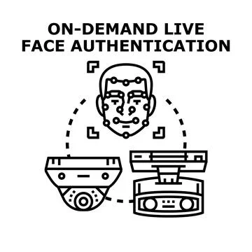 Live face authentication scanning for biometric access control Stock Illustration