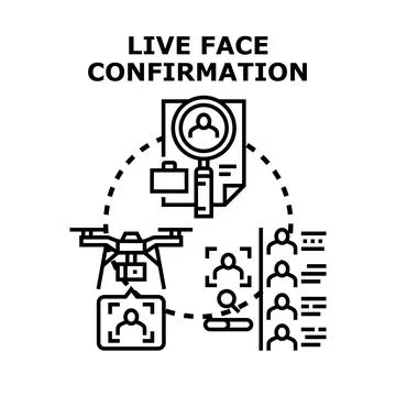 Live face confirmation system for biometric verification Stock Illustration