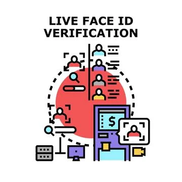 Live face id verification system protecting digital identity Stock Illustration
