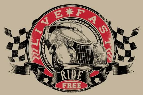 Live fast collection Stock Illustration