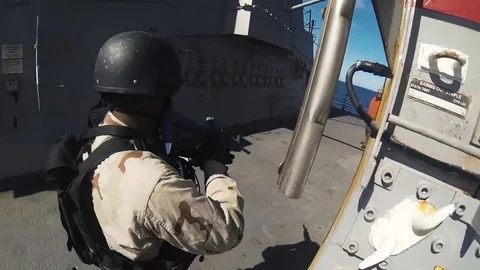 Live Fire Exercise is conducted on USS Forrest Sherman (DDG-98) - 2015 Stock Footage 99631670