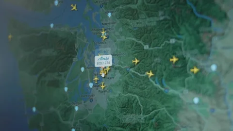 Live Flight Tracker Map on computer screen. Location of passenger and cargo Stock Footage 272623595