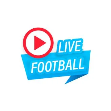 Live Football streaming icon. Button for broadcasting or online football stre Stock Illustration