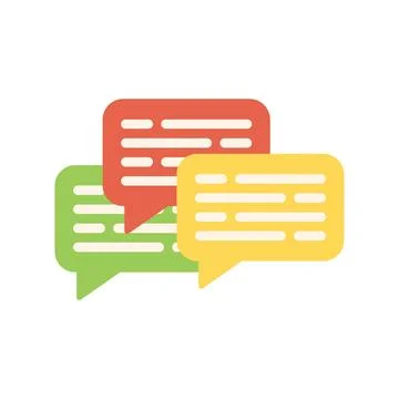 Live forum chat icon flat vector. Online business Stock Illustration