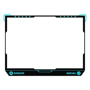 Live game streaming overlay with dark black color. Stylish live streaming ove Stock Illustration