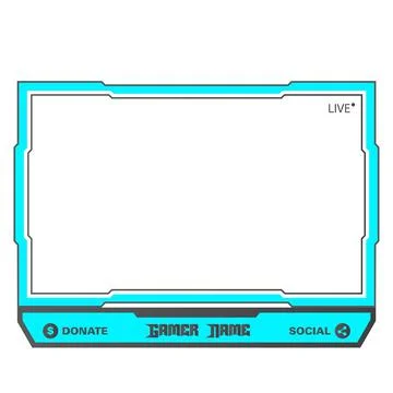 Live game streaming overlay with light blue color shade. Stylish live streami Stock Illustration