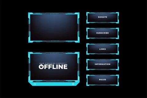 Live gaming overlay vector with a dark background. Online gaming overlay de.. Stock Illustration