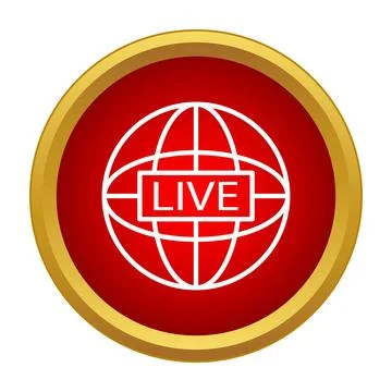 Live global broadcasting icon representing digital news streaming Stock Illustration