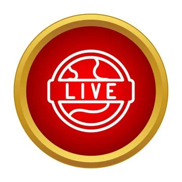 Live global stream button for broadcast news 스톡 일러스트