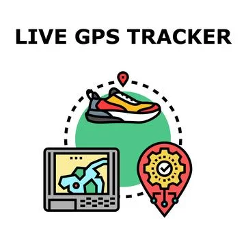 Live gps tracking user location monitoring concept Stock Illustration
