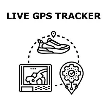 Live gps tracking user location monitoring concept Stock Illustration