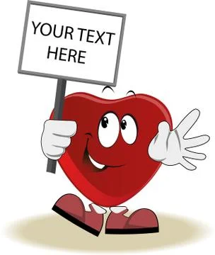 Live heart with face, arms and feet Stock Illustration