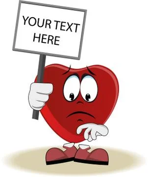 Live heart with face, arms and feet Stock Illustration