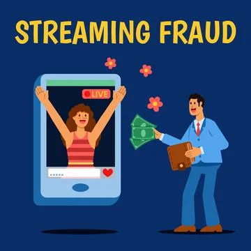 Live Host Scamming Viewer Stock Illustration