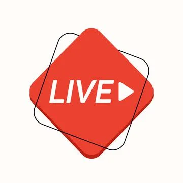 LIVE icon, button, symbol, web, ui, app. Social media icon LIVE streaming Stock Illustration
