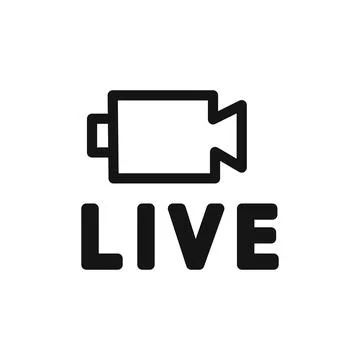 Live icon linear vector graphics sign Illustrazione stock