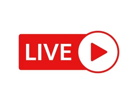 Live icon on white background. Live stream, video, news symbol. Social media  Stock Illustration