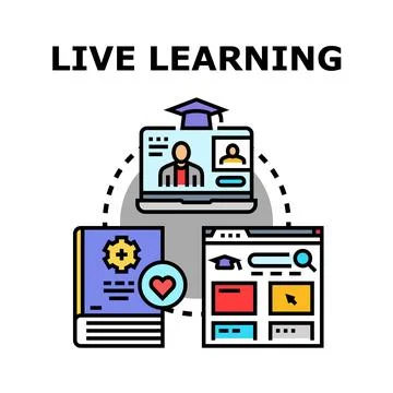 Live learning concept icon vector illustration 스톡 일러스트