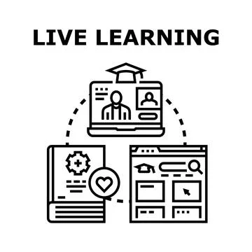 Live learning concept icon vector illustration 스톡 일러스트